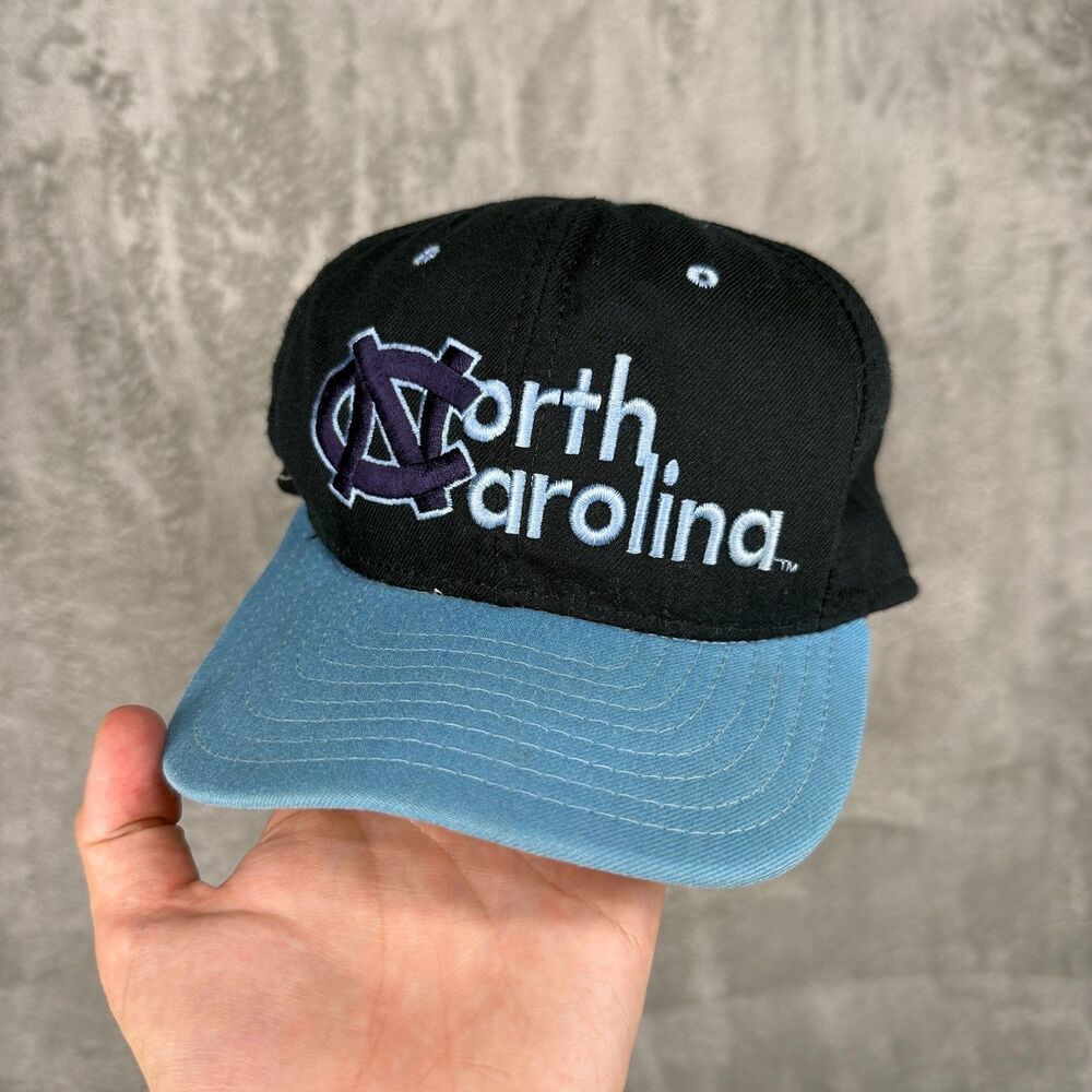 Vtg 80s North Carolina Tar Heels Snapback Hat New Era Low Pro Dupont Visor USA